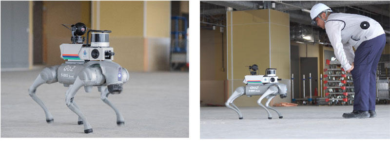 T-InspectionXを搭載した四足歩行ロボットGO2の稼働状況